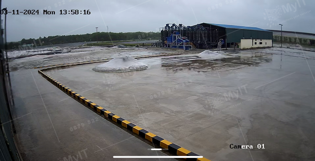 Hình ảnh xem trên điện thoại 1 camera view khu chứa cát của nhà máy VICO